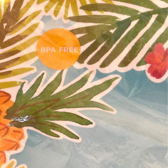 Melamine Dinner Plate Set 4 Hawaii Luau Tropical Beach Blue Green Pool Party NEW - Picture 2 of 6